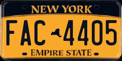 NY license plate FAC4405