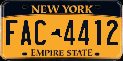NY license plate FAC4412