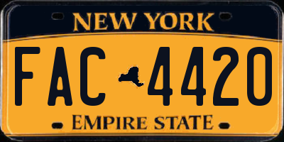 NY license plate FAC4420