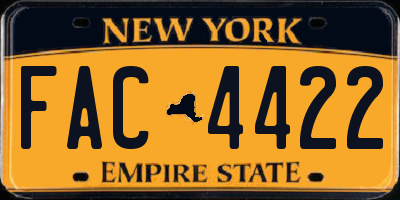 NY license plate FAC4422
