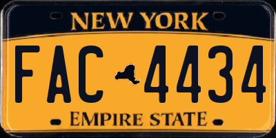NY license plate FAC4434