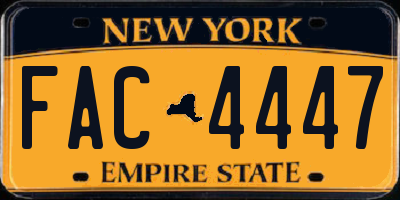 NY license plate FAC4447