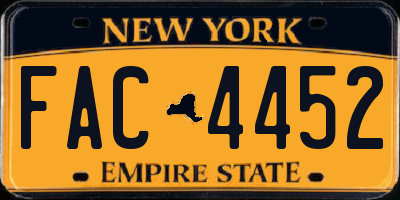 NY license plate FAC4452