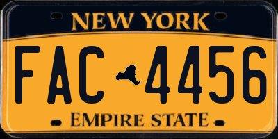 NY license plate FAC4456