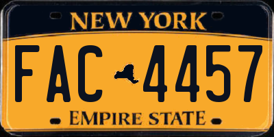 NY license plate FAC4457