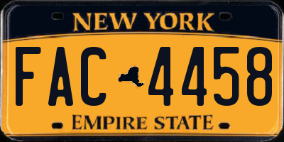 NY license plate FAC4458