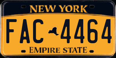 NY license plate FAC4464