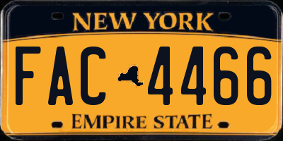 NY license plate FAC4466