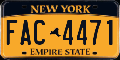 NY license plate FAC4471
