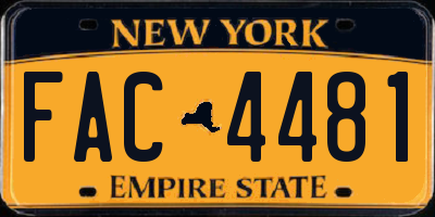 NY license plate FAC4481