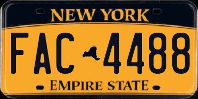 NY license plate FAC4488