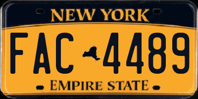 NY license plate FAC4489