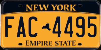 NY license plate FAC4495