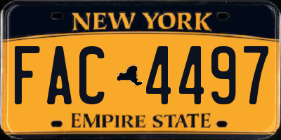 NY license plate FAC4497