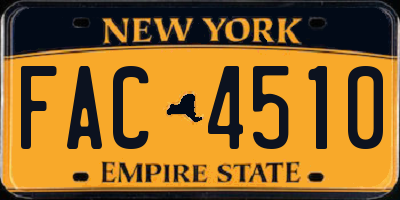 NY license plate FAC4510