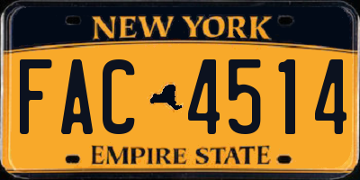 NY license plate FAC4514