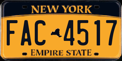 NY license plate FAC4517