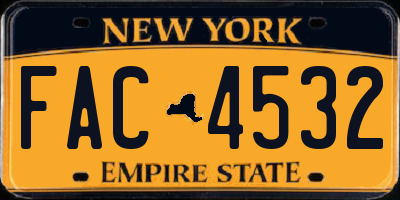 NY license plate FAC4532