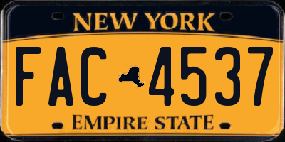 NY license plate FAC4537