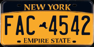 NY license plate FAC4542