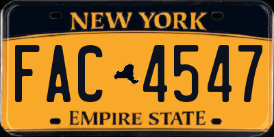NY license plate FAC4547