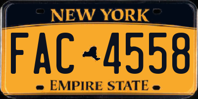 NY license plate FAC4558