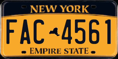 NY license plate FAC4561