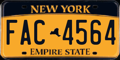 NY license plate FAC4564
