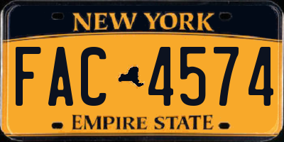 NY license plate FAC4574