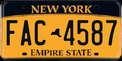 NY license plate FAC4587