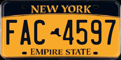 NY license plate FAC4597