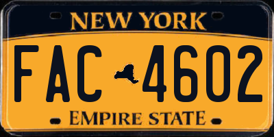 NY license plate FAC4602