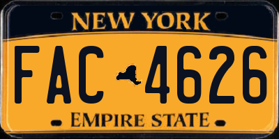 NY license plate FAC4626