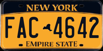 NY license plate FAC4642
