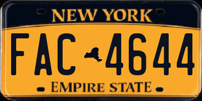 NY license plate FAC4644