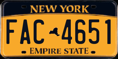 NY license plate FAC4651