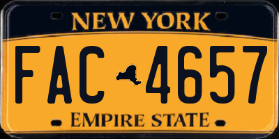 NY license plate FAC4657