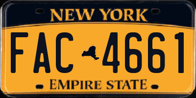 NY license plate FAC4661