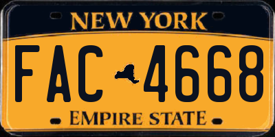 NY license plate FAC4668