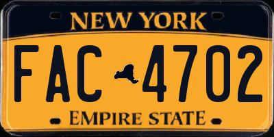 NY license plate FAC4702