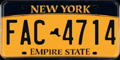 NY license plate FAC4714