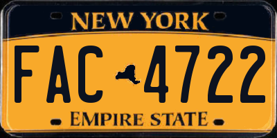 NY license plate FAC4722