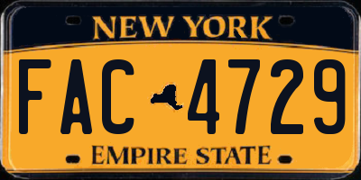 NY license plate FAC4729