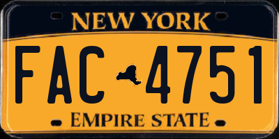 NY license plate FAC4751