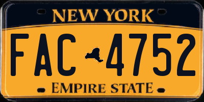 NY license plate FAC4752