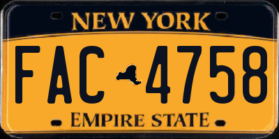 NY license plate FAC4758