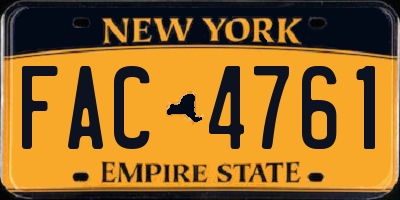 NY license plate FAC4761