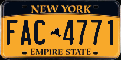 NY license plate FAC4771