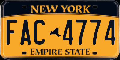 NY license plate FAC4774