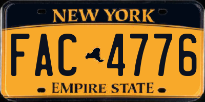NY license plate FAC4776